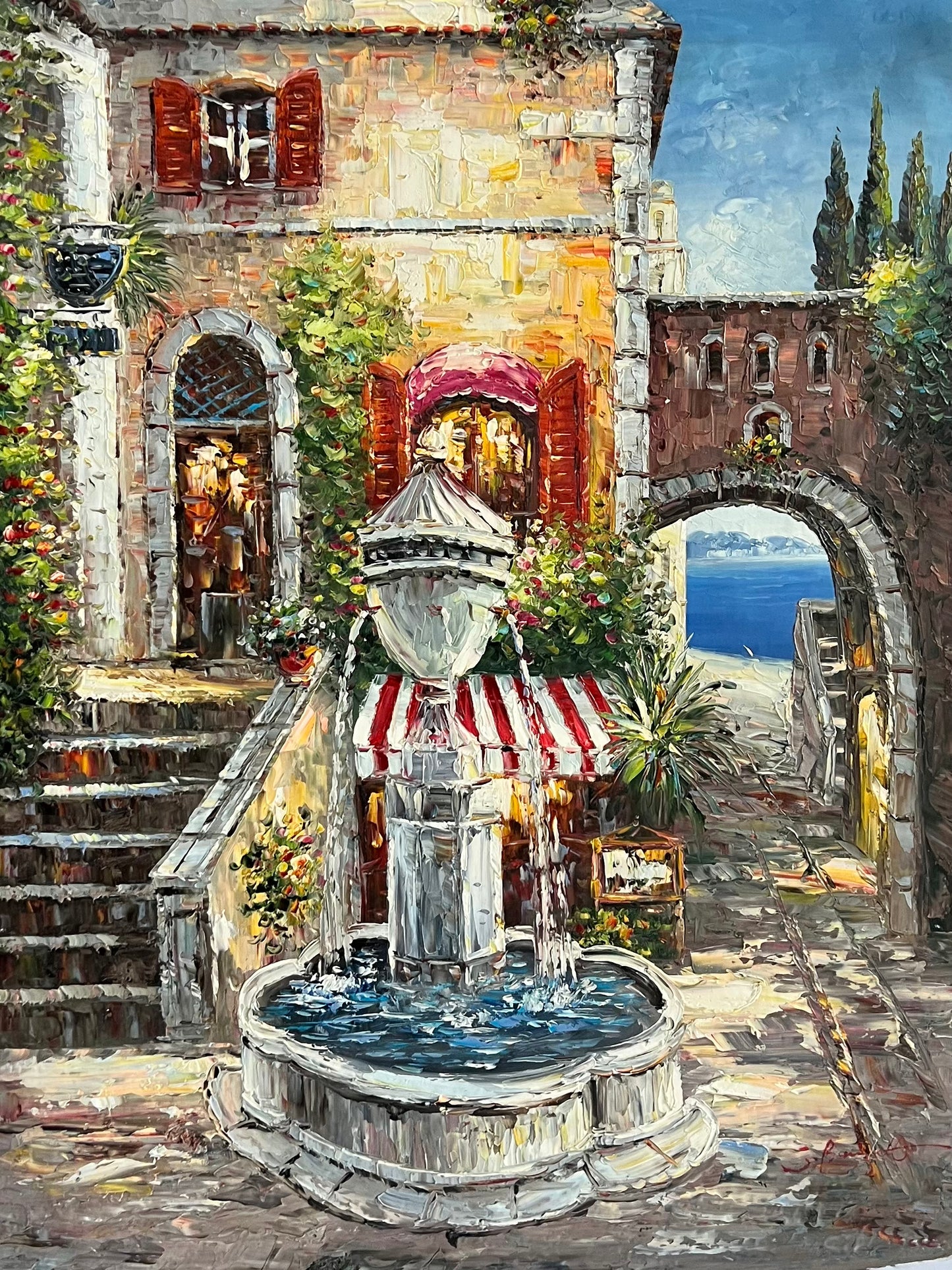 Italian Fountain 36 x 48