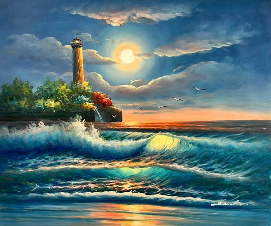 Lighthouse with a Blue Ocean